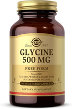 Solgar Glycine 500 mg - 100 Cápsulas Vegetales - No Transgénico, Vegano, Sin Gluten, Sin Lácteos, Kosher