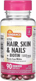 Sundance Hair, Skin & Nails con Biotina 5000 μg - 90 Cápsulas Blandas