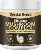 Special Breed Polvo de Hongos Orgánicos para Perros y Gatos - Complejo de 10 Hongos para Apoyo Inmunológico, Cognición y Vitalidad - 360 Cucharadas