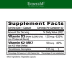 EMERALD LABS Vitamina D3+K2 con VitalDelta MK-7 – 60 Cápsulas Vegetales