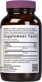 Bluebonnet Nutrition – Niacin No-Flush 500mg, Cardiovascular Support, 60 Vegetable Capsules