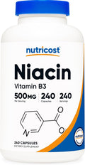 Nutricost Niacin (Vitamin B3) 500mg, 240 Capsules - With Flush, Non-GMO, Gluten Free