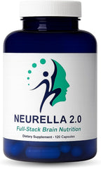 Neurella 2.0 Nootropic Brain Supplement – Suplemento Cognitivo para Adultos con NAC, Ashwagandha y Vitamina B12, 120 Cápsulas Veganas