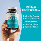 GOBIOTIX Multivitamínico con Probióticos y Enzimas Digestivas - 25 mil millones de UFC - Salud Digestiva - 90 Cápsulas