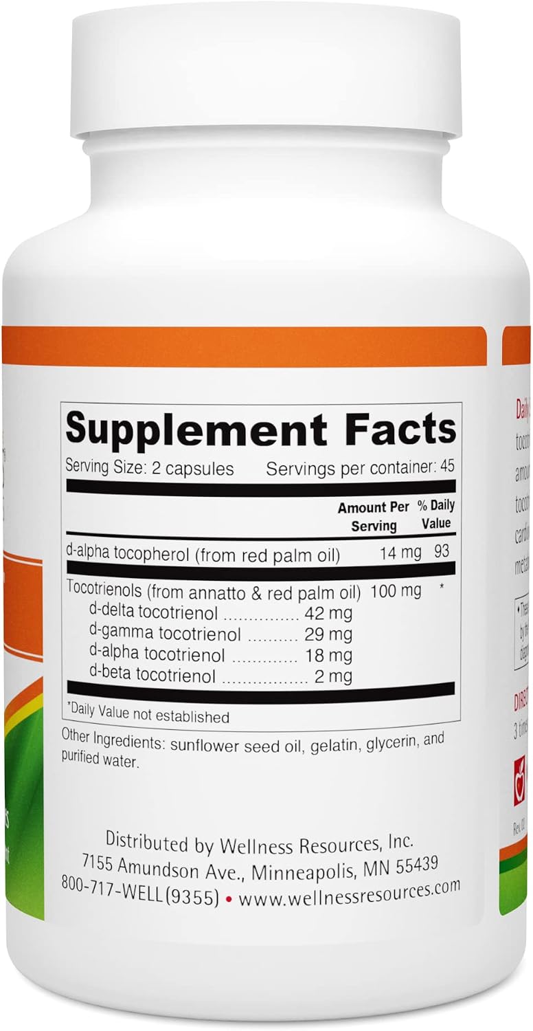 Wellness Resources Daily Super E - Vitamin E Complex with Tocotrienols, 90 Capsules