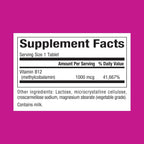 Natural Factors Vitamina B12 Metilcobalamina 1000 mcg Comprimidos de Disolución Rápida