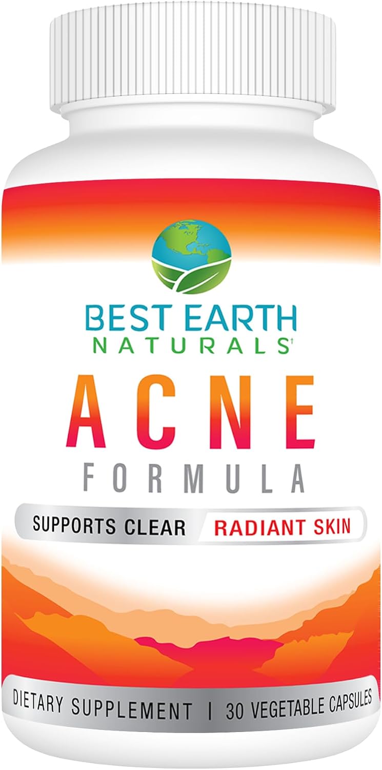Best Earth Naturals Clear Skin Acne Support - Cápsulas para una Piel Limpia (30 Días)