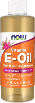 Aceite de Vitamina E Natural (D-Alfa Tocoferol) con Tocoferoles Mixtos - 4 oz (118 ml) - NOW Foods