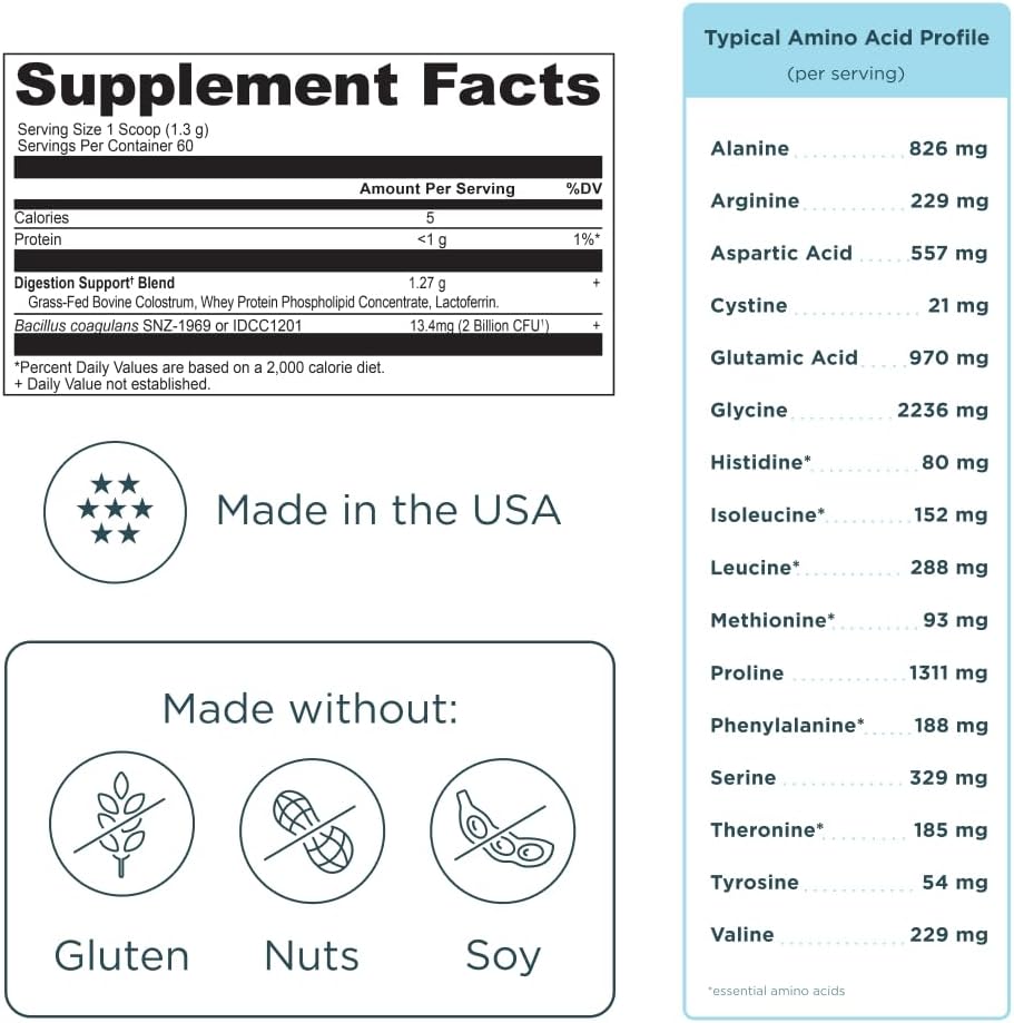Ancient Nutrition Calostro Superfood en Polvo, Calostro Bovino, Apoyo Intestinal e Inmune, 60 Dosis