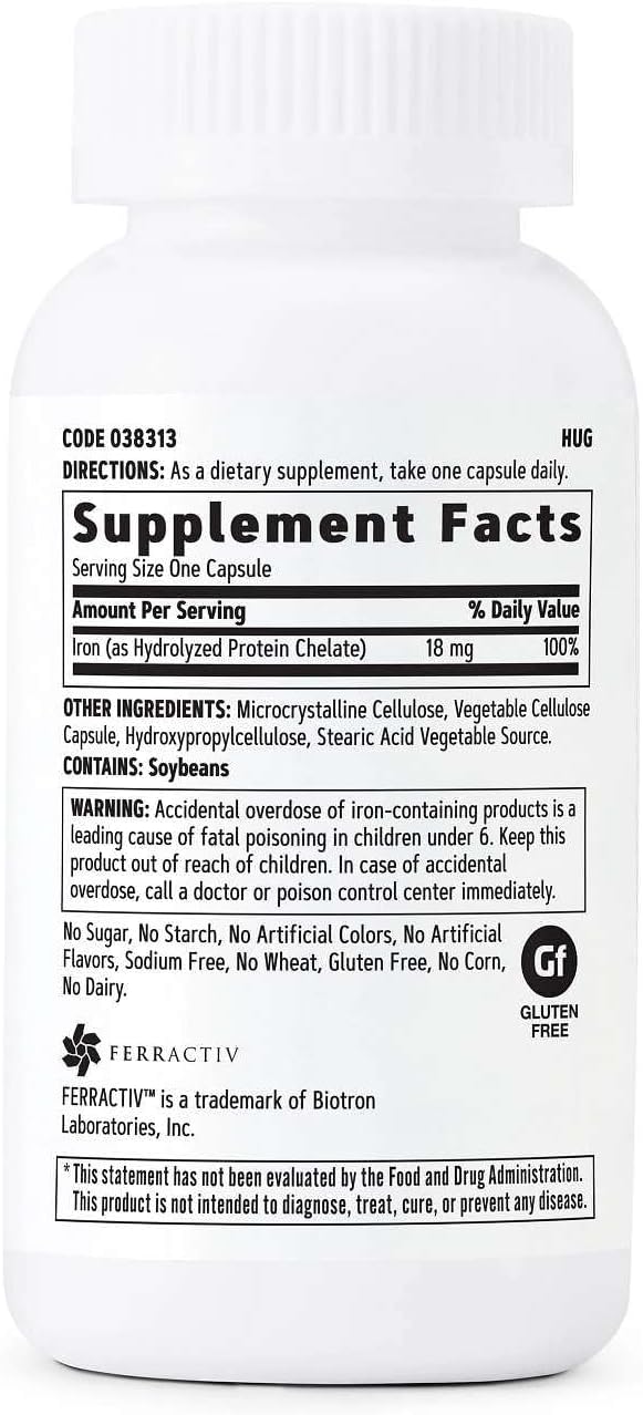 GNC Gentlesorb Iron 18mg - 90 Cápsulas Vegetarianas