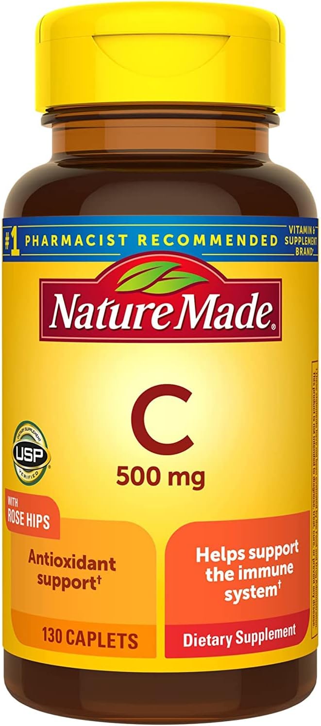Nature Made Vitamina C 500 mg Comprimidos con Escaramujo, 130 Comprimidos (Paquete de 3)