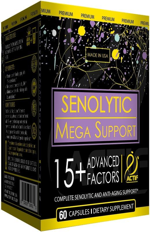 ACTIF Senolytic Support con 15+ Factores Avanzados - No Transgénico, Absorción Rápida, 60 Cápsulas