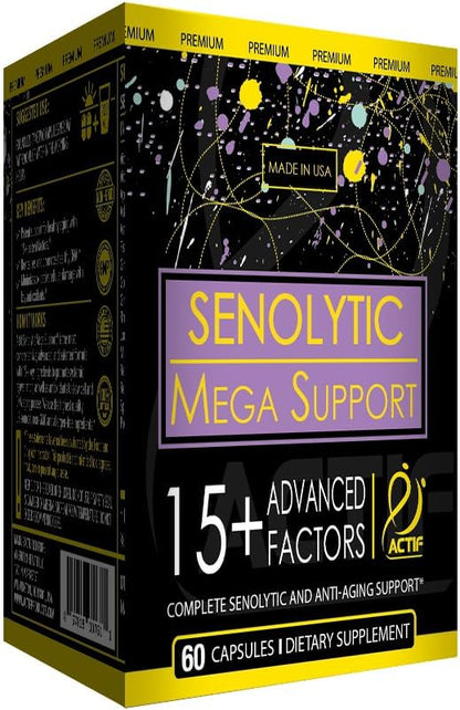 ACTIF Senolytic Support con 15+ Factores Avanzados - No Transgénico, Absorción Rápida, 60 Cápsulas