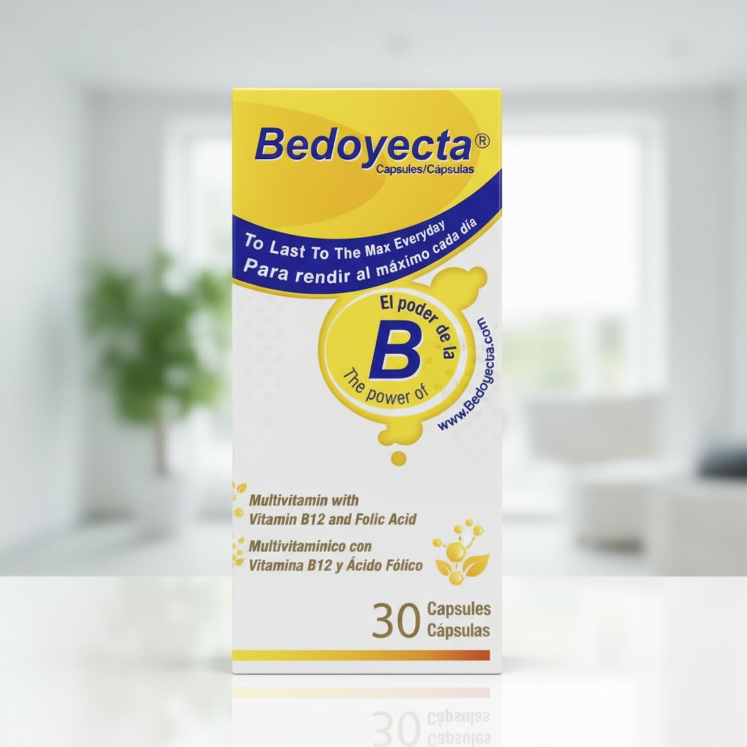 Bedoyecta Multivitamínico con Hierro, Ácido Fólico, Vitamina C, B1, B2, B9 y B12, 30 Comprimidos