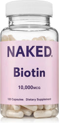 NAKED Biotina 10,000mcg – 120 Cápsulas – Suplemento de Vitamina B7