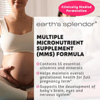 Earth's Splendor Prenatal Multivitamin - Complejo Prenatal con Ácido Fólico, Hierro y Calcio - 180 Comprimidos