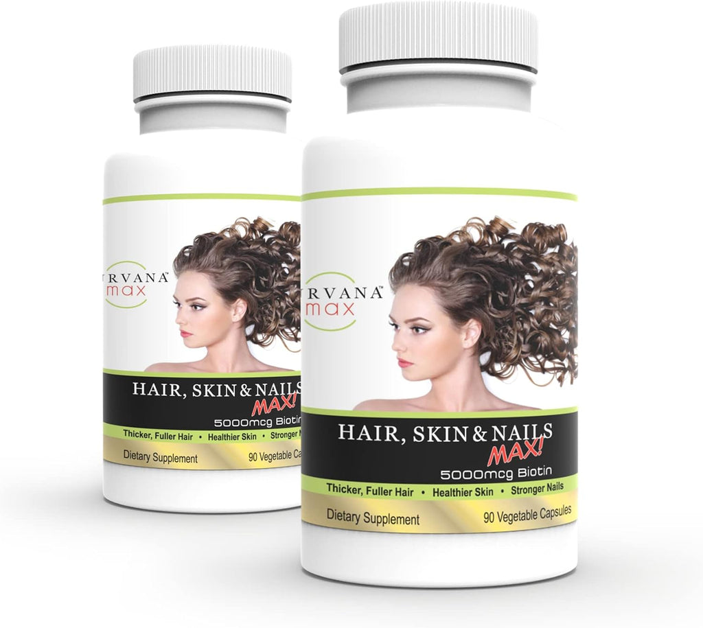 Wellgenix Purvana MAX - Biotina 5000mcg con MSM y Complejo B - 180 Cápsulas (2 Pack)