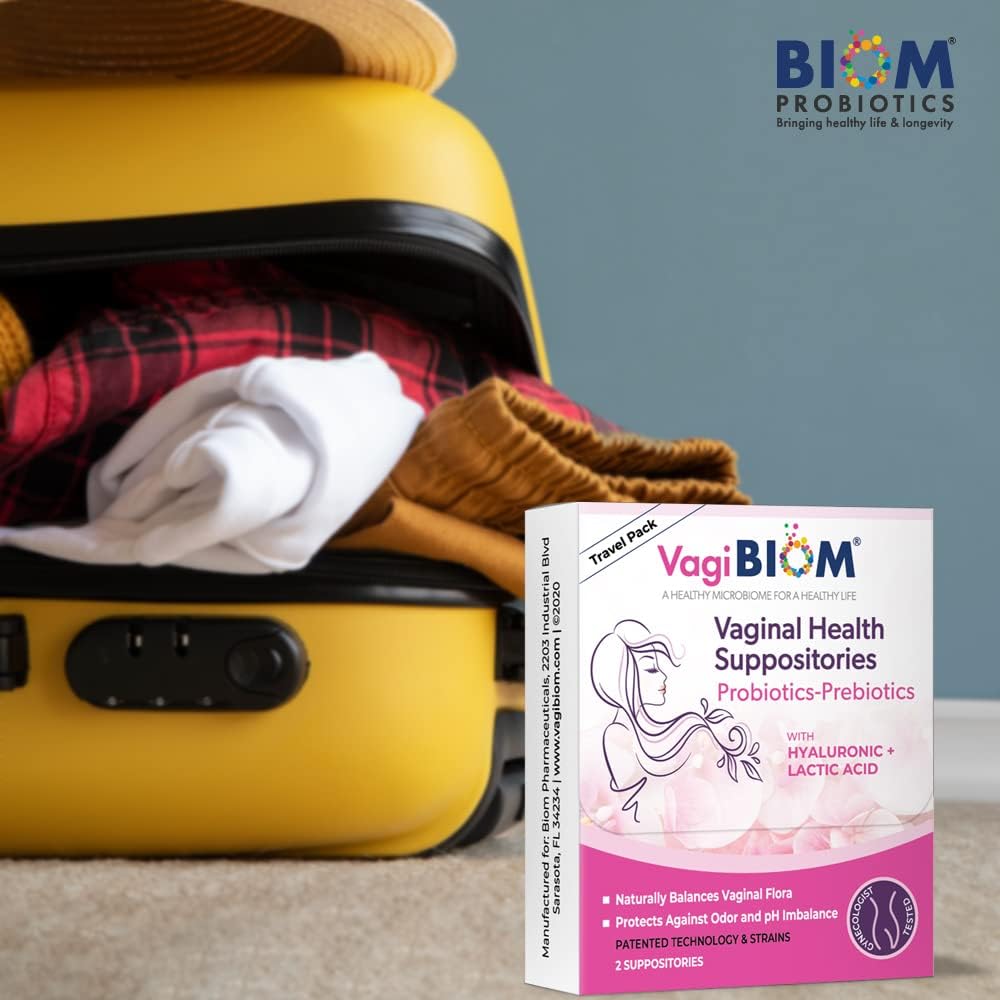 VagiBiom Óvulos Probióticos Pack de Viaje (2 unidades) – Equilibrio de la Flora Vaginal