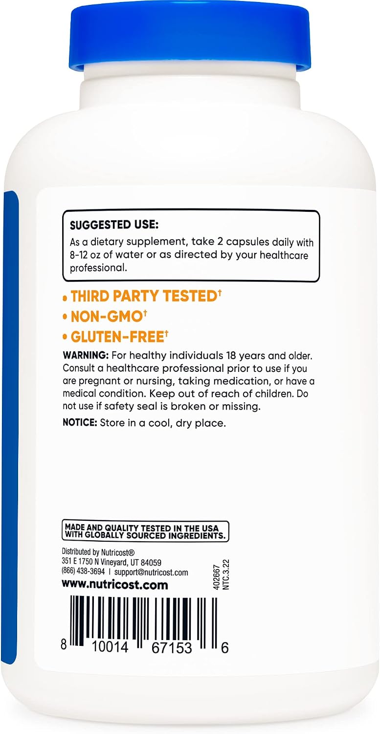 Nutricost Vitamina C con Zinc, 240 Cápsulas (Paquete de 3)