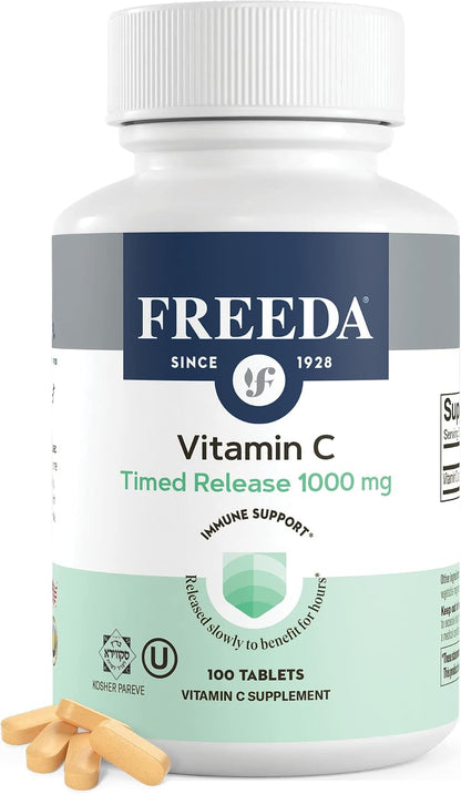 FREEDA Vitamina C 1000mg Liberación – Contribuye al funcionamiento normal del sistema inmunitario. – Image 1