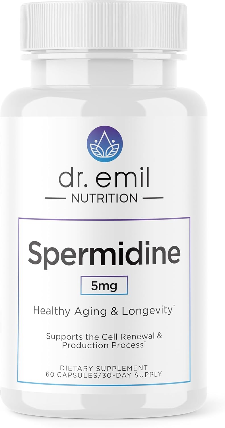 DR. EMIL NUTRITION Spermidina 5 mg – Suplemento de Espermidina con Tiamina 20 mg – 60 Cápsulas