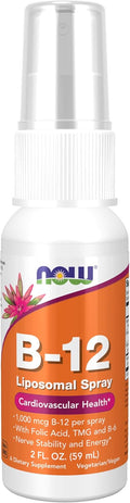 NOW Foods, Vitamina B12 liposomal en espray con ácido fólico, TMG y B6, 59 ml (2 oz líq.)