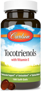Carlson - Tocotrienoles, 40 mg, con vitamina E de fuente natural, gamma, alfa, delta, beta, de origen sostenible, 180 cápsulas blandas