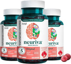 NEURIVA Original Suplemento para el Cerebro con Fosfatidilserina y Neurofactor, Sabor Fresa, 100 Gomitas (2 Envases de 50)