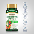 Complemento de Frutas y Verduras Piping Rock | 60 Cápsulas | Vitaminas de Superalimentos | Fórmula Antioxidante y Mezcla Prebiótica | Vegano, No-GMO, Sin Gluten