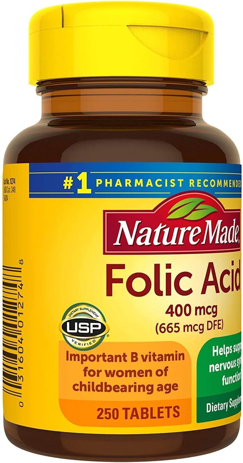 Ácido Fólico 400 mcg, 250 Comprimidos - Panihari Nature Made