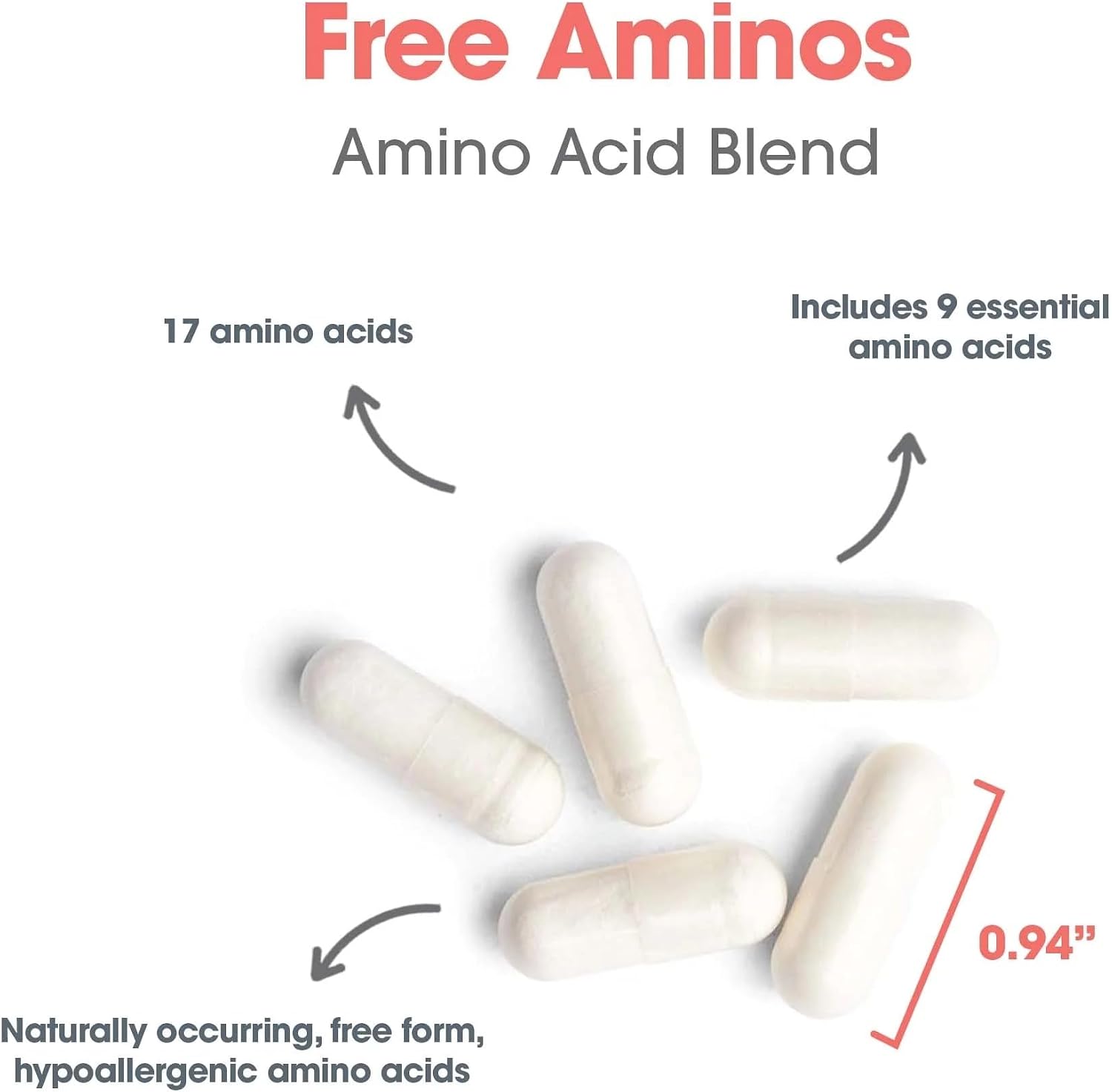 Nutricology Free Aminos - Complejo de Aminoácidos Esenciales con 5-HTP - 100 Cápsulas