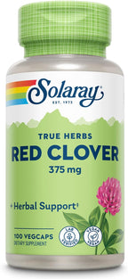 Solaray Red Clover 375 mg - Trébol Rojo - Apoyo Tradicional para la Salud Femenina - 100 Cápsulas Veganas