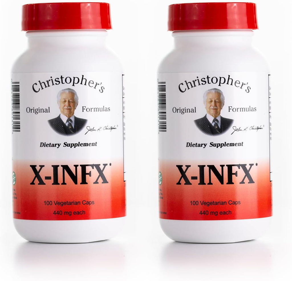 Christopher's Original Formulas Fórmula X-INFX - Apoyo Inmunitario Natural, 2 Paquete de 100 Cápsulas Cada Uno