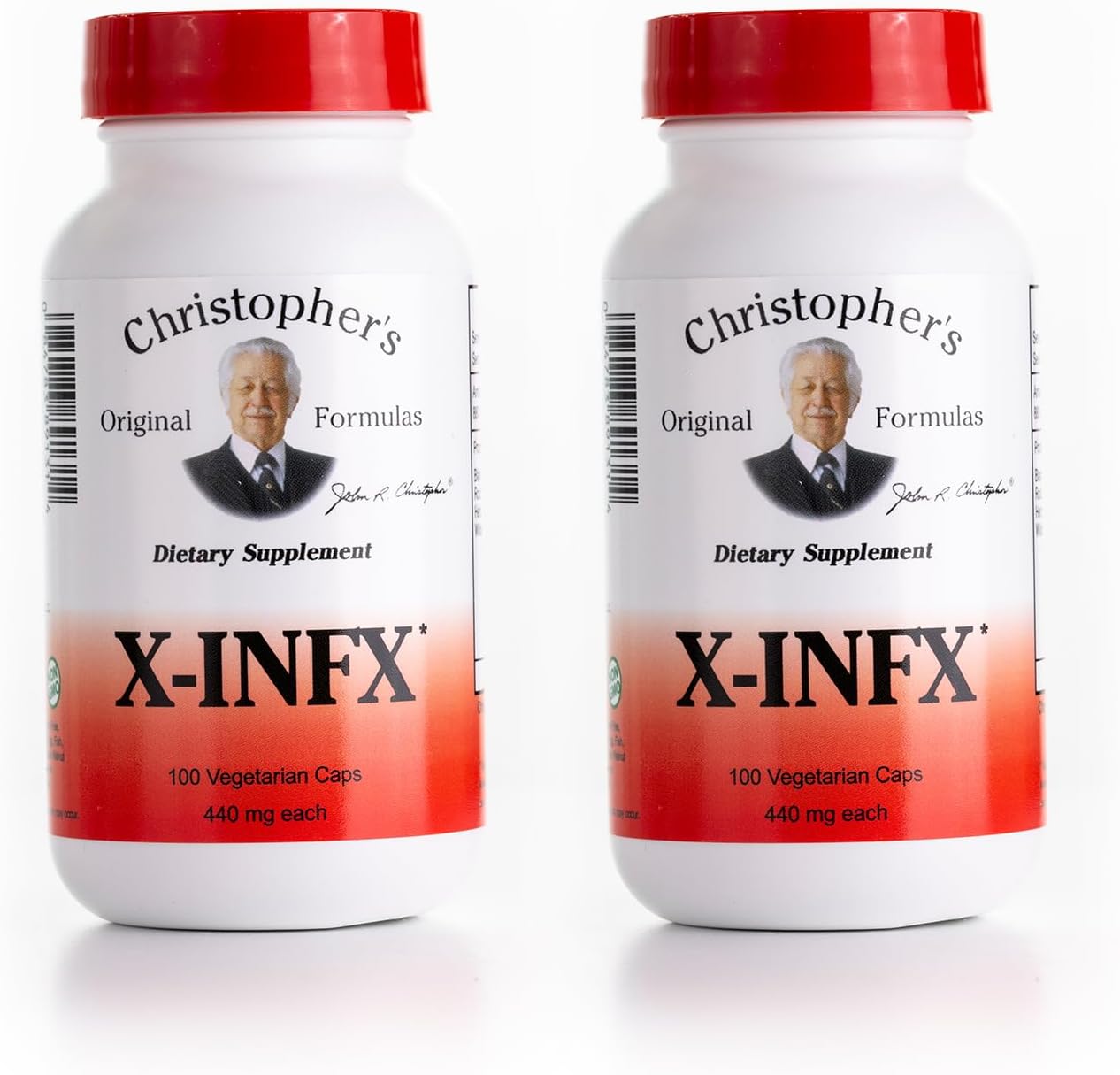 Christopher's Original Formulas Fórmula X-INFX - Apoyo Inmunitario Natural, 2 Paquete de 100 Cápsulas Cada Uno