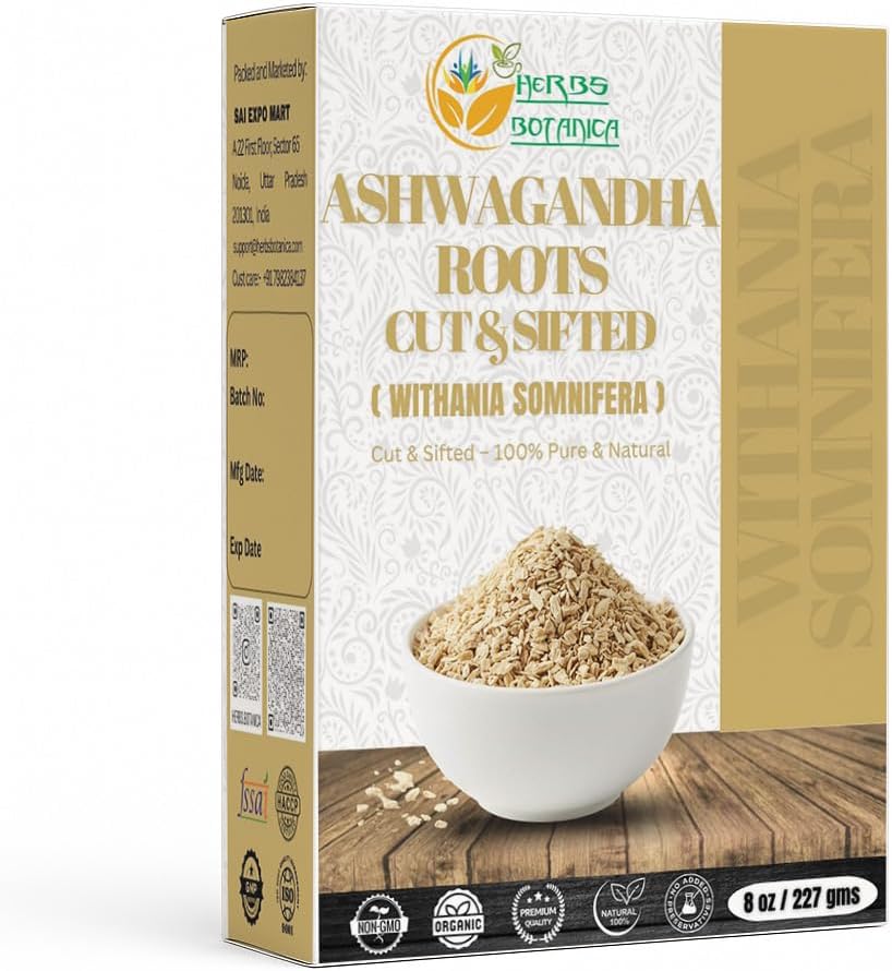 Herbs Botanica Té de Raíz de Ashwagandha - Hojas Sueltas, 227g