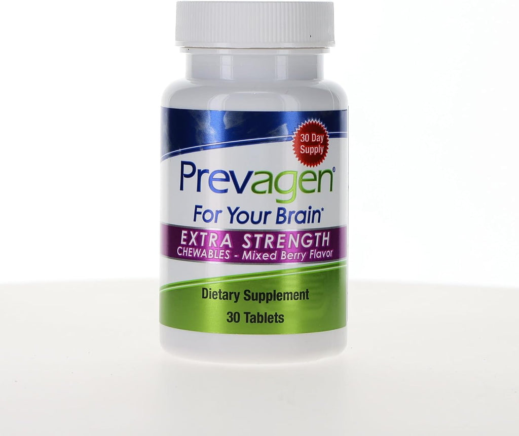 Prevagen Extra Strength Mixed Berry Chewables - 30 Comprimidos (1 Mes) | Formulado para tu Cerebro | 20mg de Apoaequorina más Vitamina D3 con Pastillero de 7 Días