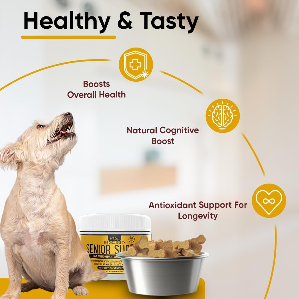 iHeartDogs Senior Super 7 Multivitamínico Diario para Perros - 7-en-1