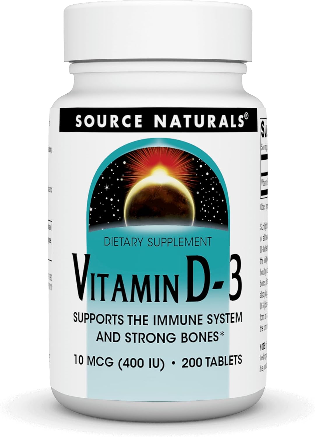 Source Naturals Vitamina D-3 400 UI 200 comprimidos