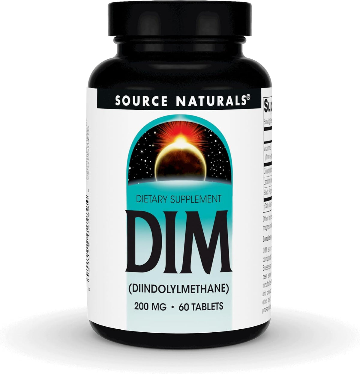 Source Naturals DIM, Diindolylmethane 200mg – DIM (diindolilmetano) : 200 mg por comprimido. Compuesto derivado de – Image 1