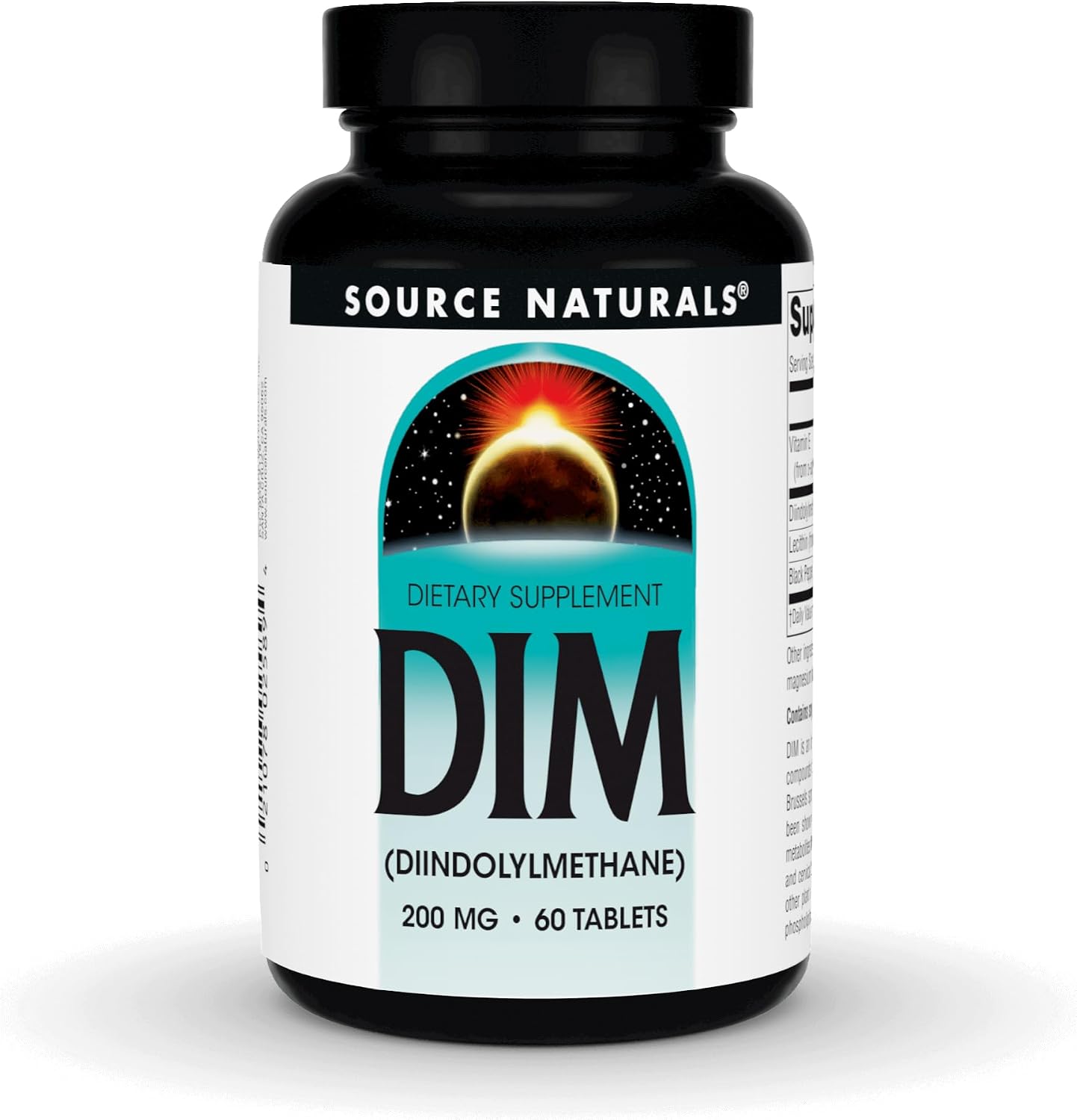 Source Naturals DIM, Diindolylmethane 200mg con BioPerine, Vitamina E y Más - 60 Comprimidos
