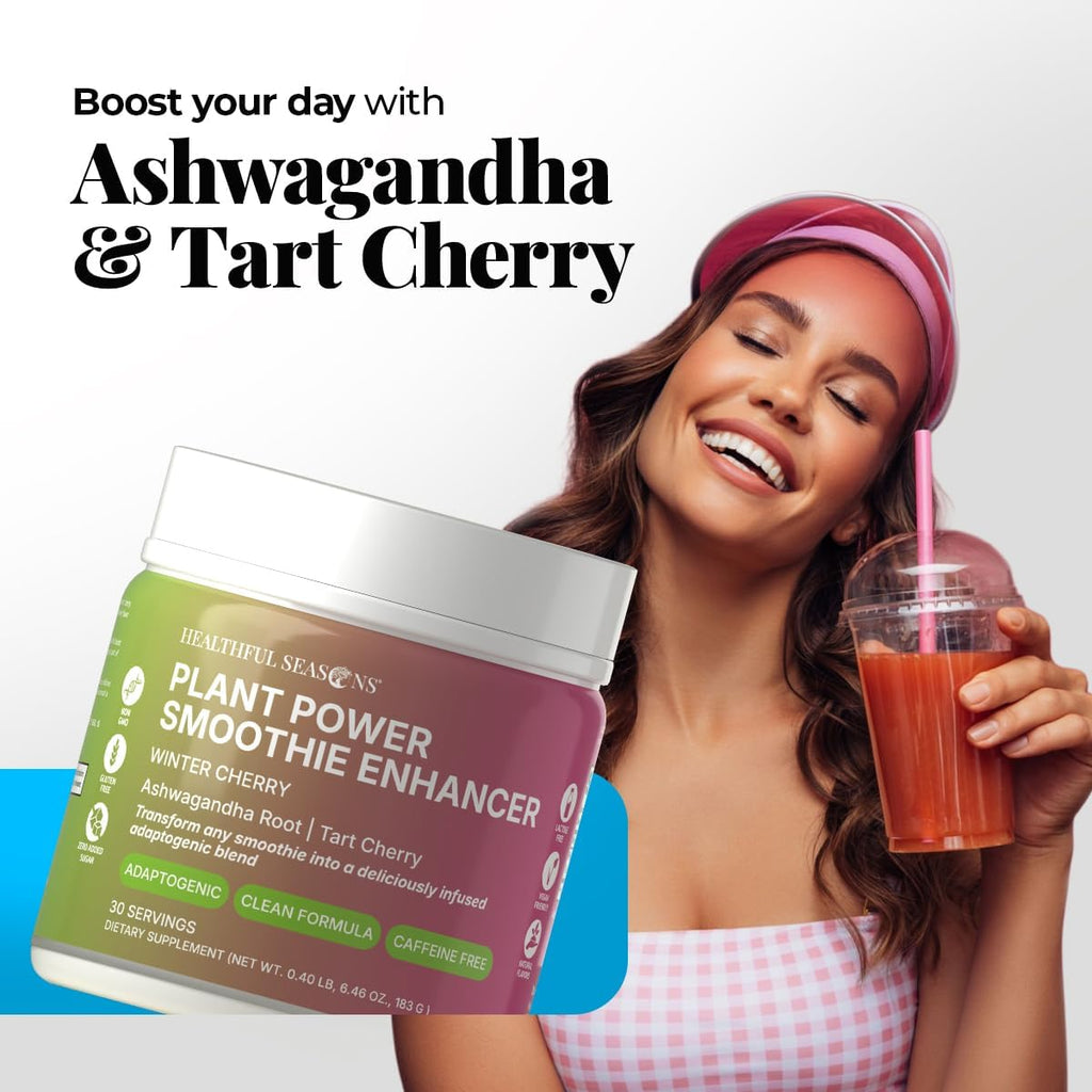 Mezcla para Batidos con Cereza Ácida, Ashwagandha y Stevia - 30 Raciones