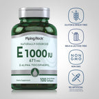 Piping Rock Vitamina E 1000 IU (671 mg) – 100 Cápsulas Blandas – d-Alfa Tocoferol Natural