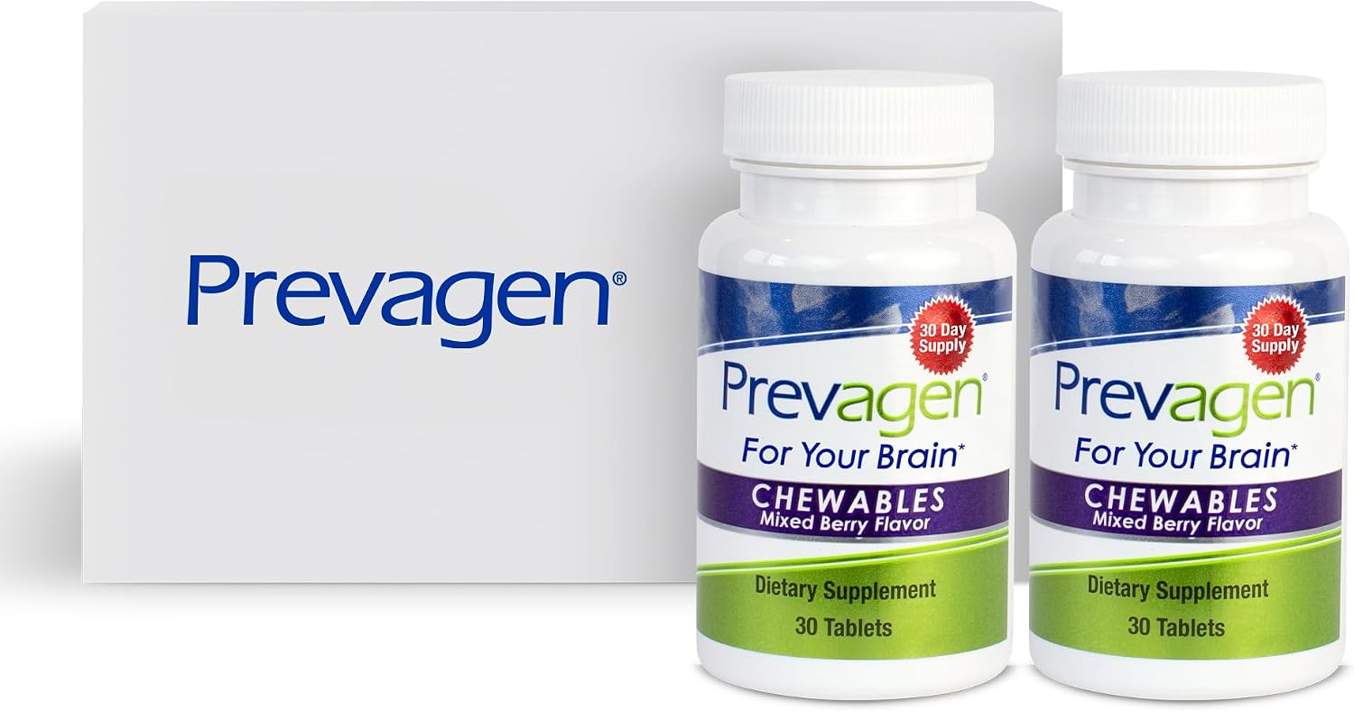Prevagen Regular Strength Mixed Berry Chewables - 60 Comprimidos (2 Meses de Suministro) | Formulado para el Cerebro | 10 mg de Apoaequorina + Vitamina D3