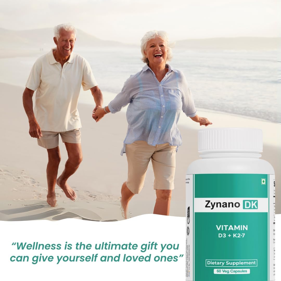 Zynano DK - Vitamina D3 10000 UI + K2 120 mcg Vegano con MCT - 60 Cápsulas