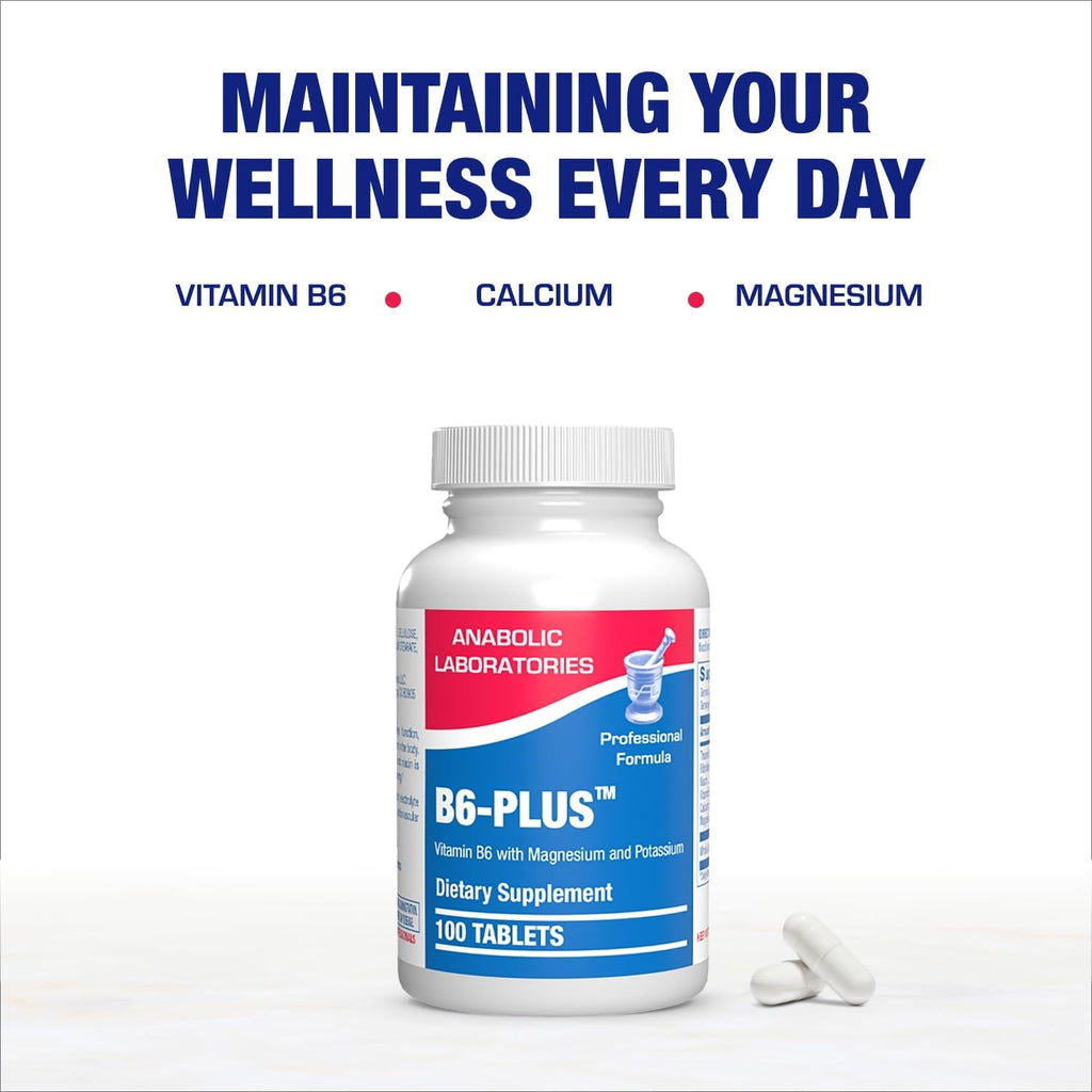 Complejo Calcio Magnesio B6 50mg con Vitaminas B1, B2, Niacina y Potasio - 100 Comprimidos