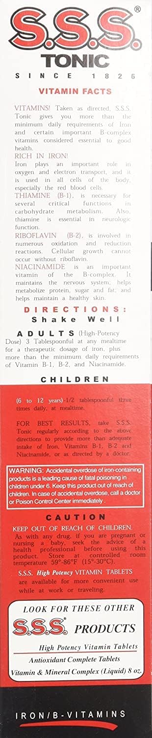S.S.S. Tonic Liquid - Tónico Multivitamínico con Hierro, 2 Unidades de 591 ml