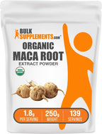 BulkSupplements.com Organic Maca Root Powder - Organic Maca Root Extract, Nutritional Supplement, Vegan and Gluten-Free, 1 kg