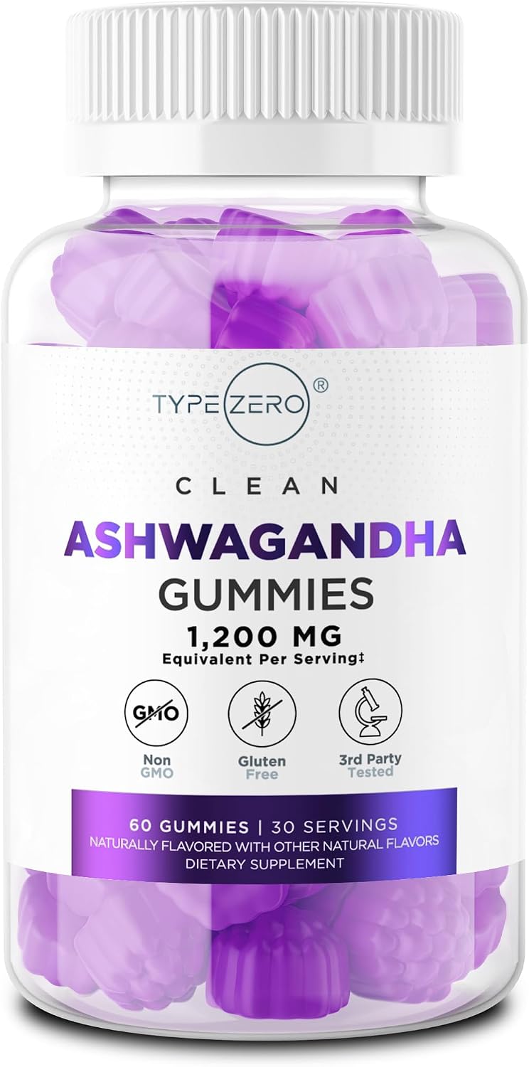 Type Zero Ashwagandha Gummies 60 gominolas (30 dosis) - Sabor a bayas