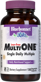 Bluebonnet Multi One (Sin Hierro) - Complejo Multivitamínico, 120 Cápsulas Vegetales