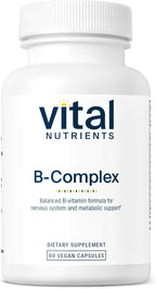 Vital Nutrients B Complex - High Potency Methylated B Vitamins - Vegan - 120 Capsules